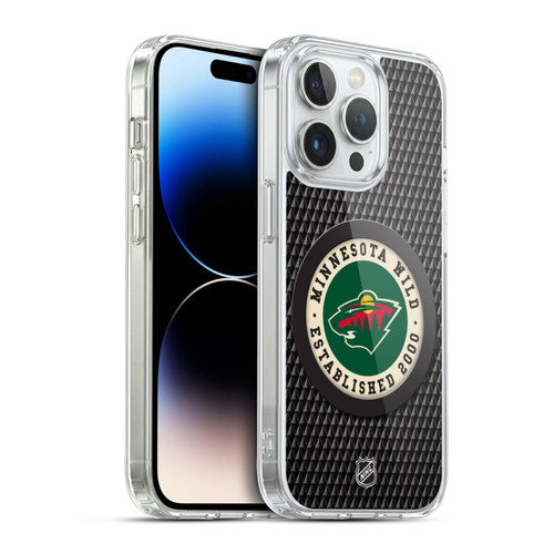 NHL Minnesota Wild Puck Texture Soft Gel Case for Apple iPhone 14 Pro