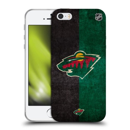 NHL Minnesota Wild Half Distressed Soft Gel Case for Apple iPhone 5 / 5s / iPhone SE 2016