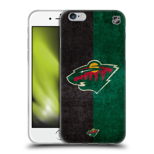 NHL Minnesota Wild Half Distressed Soft Gel Case for Apple iPhone 6 / iPhone 6s