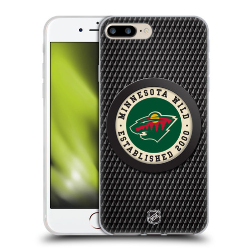 NHL Minnesota Wild Puck Texture Soft Gel Case for Apple iPhone 7 Plus / iPhone 8 Plus