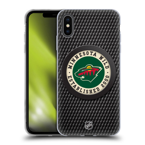 NHL Minnesota Wild Puck Texture Soft Gel Case for Apple iPhone XS Max