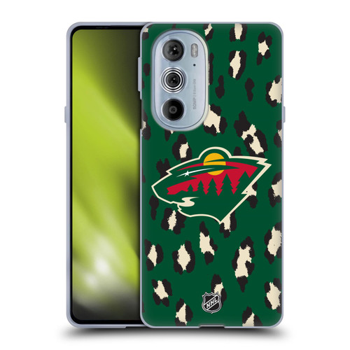 NHL Minnesota Wild Leopard Pattern Soft Gel Case for Motorola Edge X30