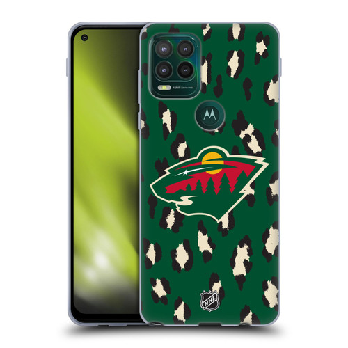 NHL Minnesota Wild Leopard Patten Soft Gel Case for Motorola Moto G Stylus 5G 2021