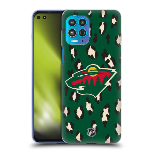 NHL Minnesota Wild Leopard Patten Soft Gel Case for Motorola Moto G100