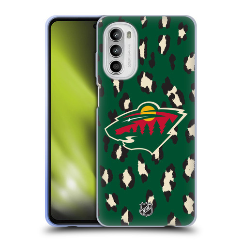 NHL Minnesota Wild Leopard Patten Soft Gel Case for Motorola Moto G52