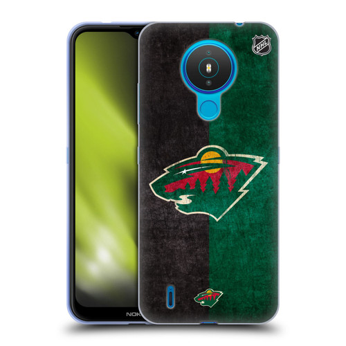 NHL Minnesota Wild Half Distressed Soft Gel Case for Nokia 1.4