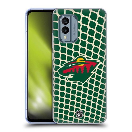 NHL Minnesota Wild Net Pattern Soft Gel Case for Nokia X30