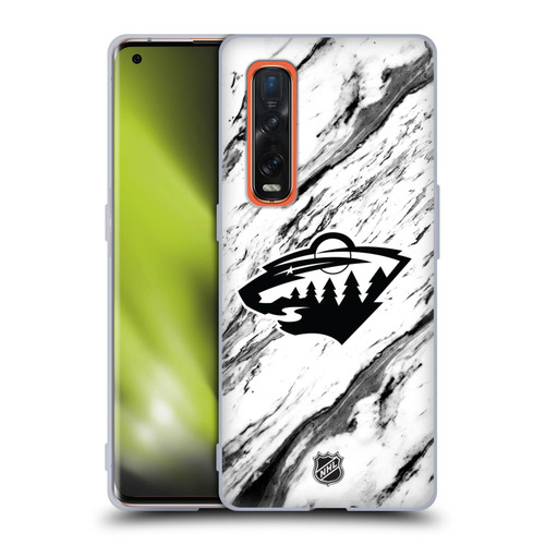 NHL Minnesota Wild Marble Soft Gel Case for OPPO Find X2 Pro 5G