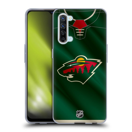 NHL Minnesota Wild Jersey Soft Gel Case for OPPO Find X2 Lite 5G