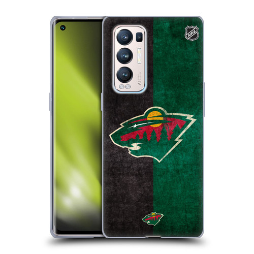 NHL Minnesota Wild Half Distressed Soft Gel Case for OPPO Find X3 Neo / Reno5 Pro+ 5G