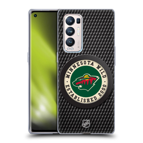 NHL Minnesota Wild Puck Texture Soft Gel Case for OPPO Find X3 Neo / Reno5 Pro+ 5G