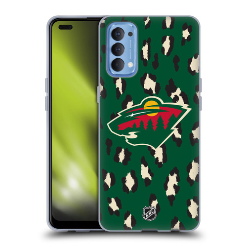 NHL Minnesota Wild Leopard Pattern Soft Gel Case for OPPO Reno 4 5G