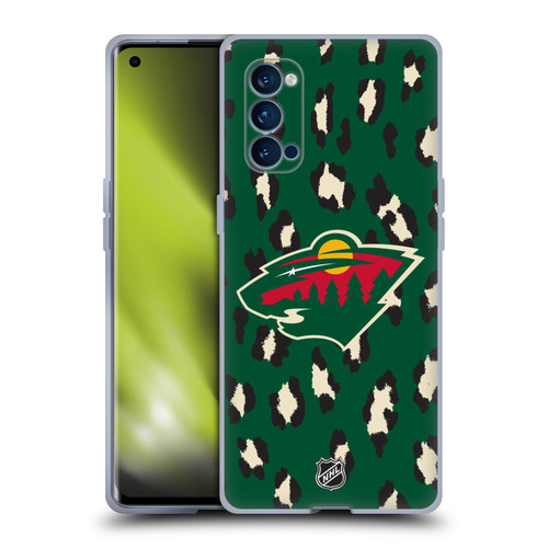 NHL Minnesota Wild Leopard Pattern Soft Gel Case for OPPO Reno 4 Pro 5G