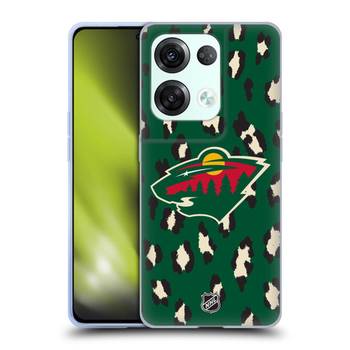 NHL Minnesota Wild Leopard Pattern Soft Gel Case for OPPO Reno8 Pro