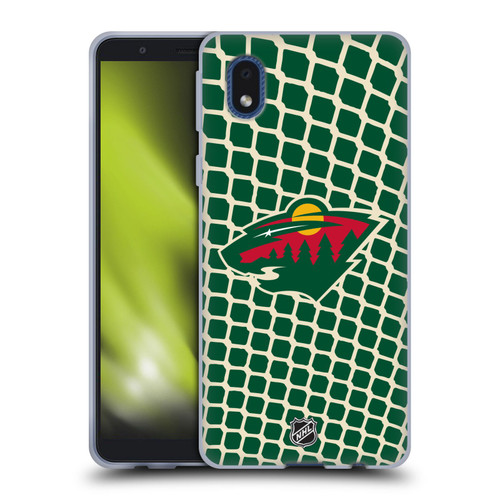 NHL Minnesota Wild Net Pattern Soft Gel Case for Samsung Galaxy A01 Core (2020)