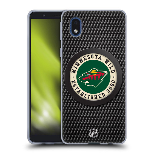 NHL Minnesota Wild Puck Texture Soft Gel Case for Samsung Galaxy A01 Core (2020)