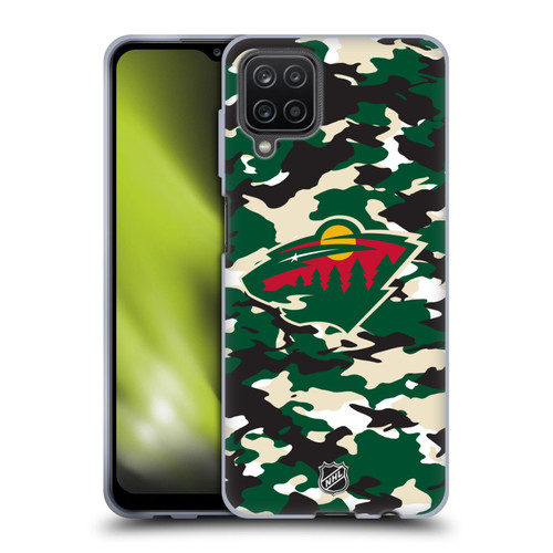 NHL Minnesota Wild Camouflage Soft Gel Case for Samsung Galaxy A12 (2020)