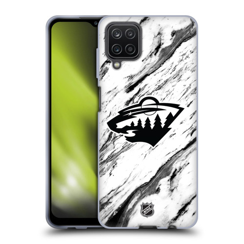 NHL Minnesota Wild Marble Soft Gel Case for Samsung Galaxy A12 (2020)