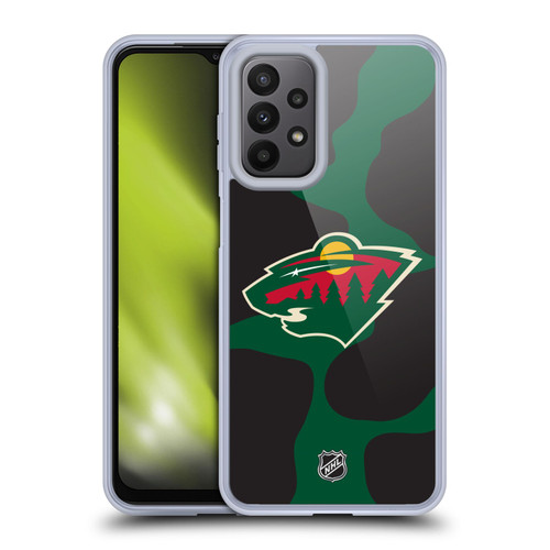 NHL Minnesota Wild Cow Pattern Soft Gel Case for Samsung Galaxy A23 / 5G (2022)