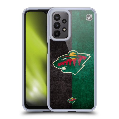 NHL Minnesota Wild Half Distressed Soft Gel Case for Samsung Galaxy A23 / 5G (2022)