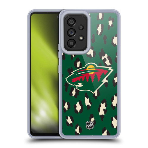 NHL Minnesota Wild Leopard Pattern Soft Gel Case for Samsung Galaxy A53 5G (2022)