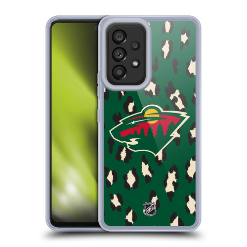 NHL Minnesota Wild Leopard Patten Soft Gel Case for Samsung Galaxy A53 5G (2022)