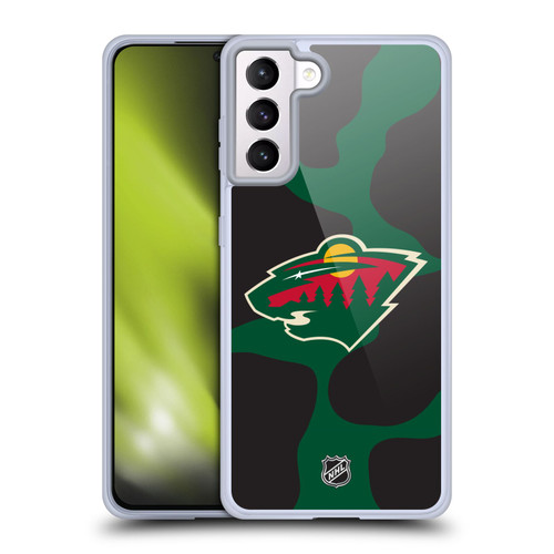 NHL Minnesota Wild Cow Pattern Soft Gel Case for Samsung Galaxy S21+ 5G