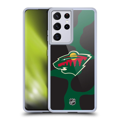 NHL Minnesota Wild Cow Pattern Soft Gel Case for Samsung Galaxy S21 Ultra 5G