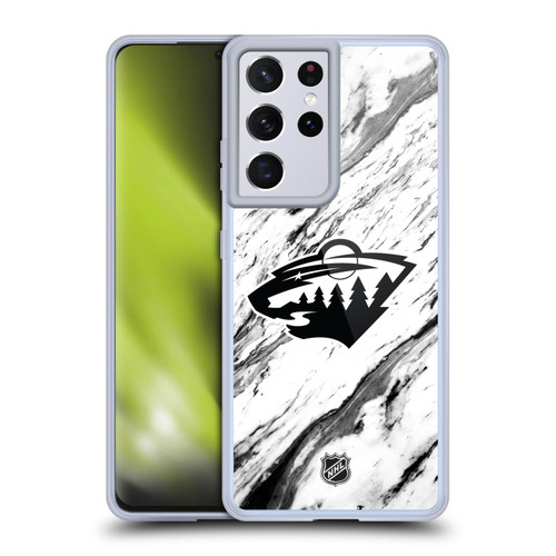 NHL Minnesota Wild Marble Soft Gel Case for Samsung Galaxy S21 Ultra 5G