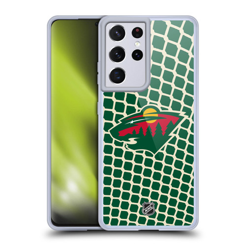 NHL Minnesota Wild Net Pattern Soft Gel Case for Samsung Galaxy S21 Ultra 5G