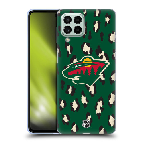 NHL Minnesota Wild Leopard Patten Soft Gel Case for Samsung Galaxy M53 (2022)