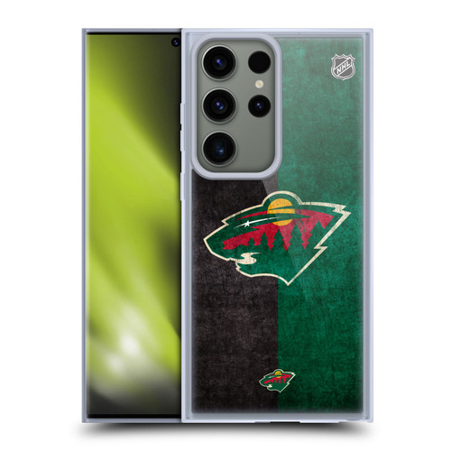 NHL Minnesota Wild Half Distressed Soft Gel Case for Samsung Galaxy S23 Ultra 5G