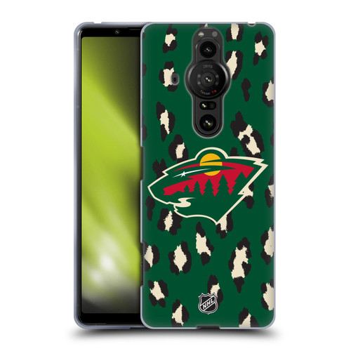 NHL Minnesota Wild Leopard Pattern Soft Gel Case for Sony Xperia Pro-I