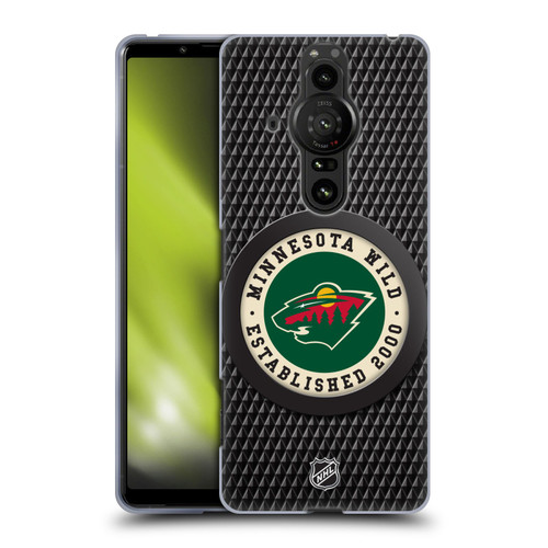 NHL Minnesota Wild Puck Texture Soft Gel Case for Sony Xperia Pro-I