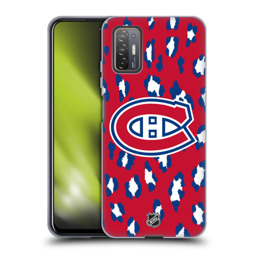 NHL Montreal Canadiens Leopard Patten Soft Gel Case for HTC Desire 21 Pro 5G
