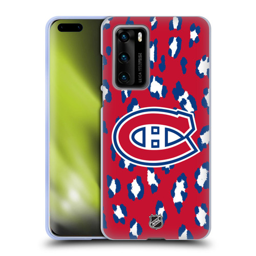 NHL Montreal Canadiens Leopard Pattern Soft Gel Case for Huawei P40 5G