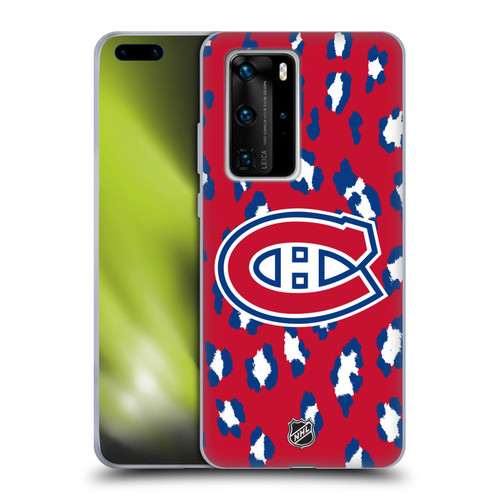 NHL Montreal Canadiens Leopard Pattern Soft Gel Case for Huawei P40 Pro / P40 Pro Plus 5G