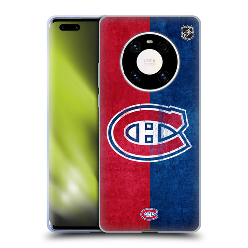 NHL Montreal Canadiens Half Distressed Soft Gel Case for Huawei Mate 40 Pro 5G