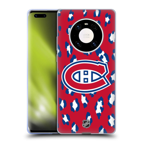 NHL Montreal Canadiens Leopard Pattern Soft Gel Case for Huawei Mate 40 Pro 5G