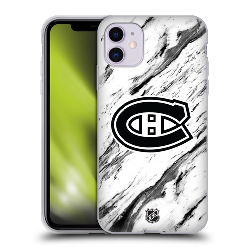 NHL Montreal Canadiens Marble Soft Gel Case for Apple iPhone 11