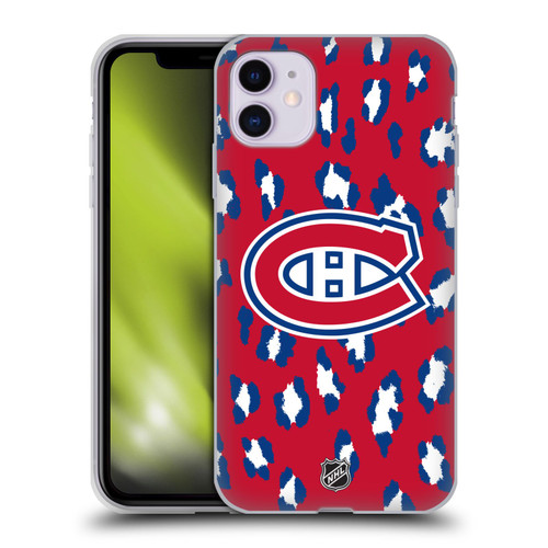 NHL Montreal Canadiens Leopard Patten Soft Gel Case for Apple iPhone 11