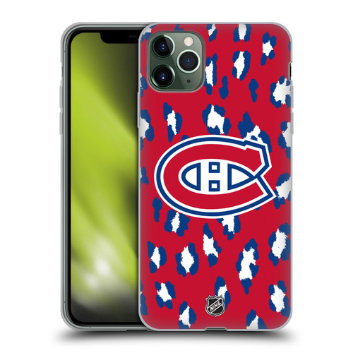 NHL Montreal Canadiens Leopard Patten Soft Gel Case for Apple iPhone 11 Pro Max
