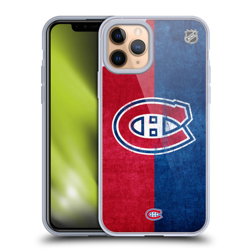 NHL Montreal Canadiens Half Distressed Soft Gel Case for Apple iPhone 11 Pro
