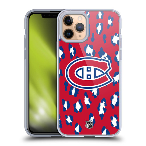 NHL Montreal Canadiens Leopard Pattern Soft Gel Case for Apple iPhone 11 Pro