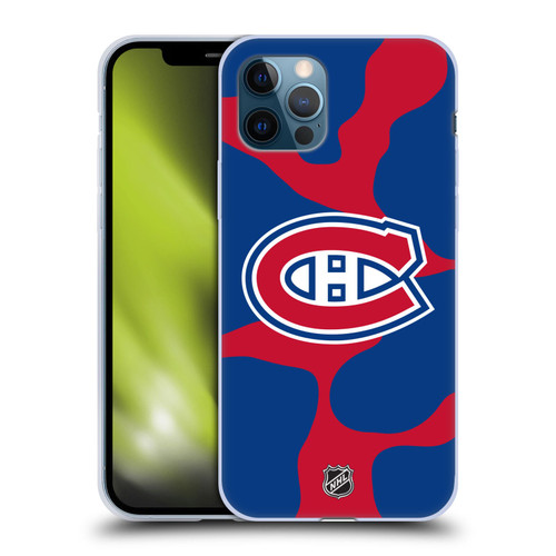 NHL Montreal Canadiens Cow Pattern Soft Gel Case for Apple iPhone 12 / iPhone 12 Pro