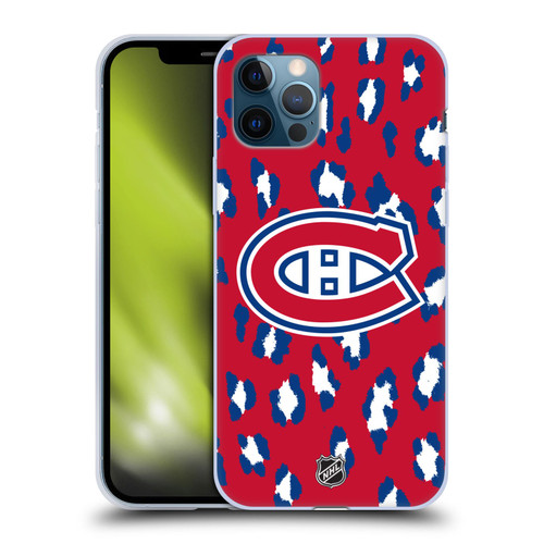 NHL Montreal Canadiens Leopard Patten Soft Gel Case for Apple iPhone 12 / iPhone 12 Pro