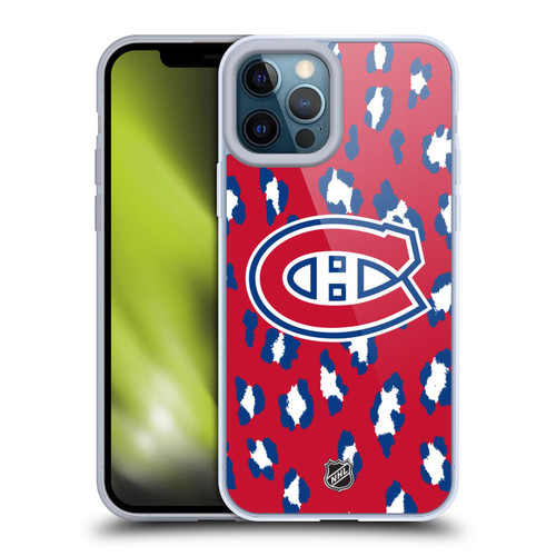 NHL Montreal Canadiens Leopard Pattern Soft Gel Case for Apple iPhone 12 Pro Max