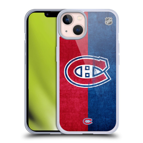 NHL Montreal Canadiens Half Distressed Soft Gel Case for Apple iPhone 13