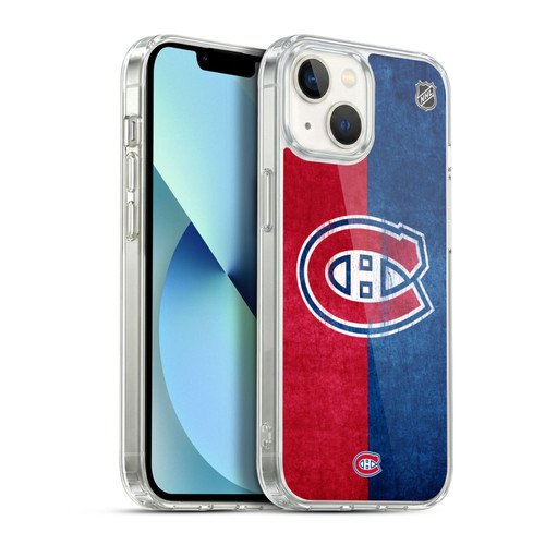 NHL Montreal Canadiens Half Distressed Soft Gel Case for Apple iPhone 13