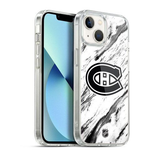 NHL Montreal Canadiens Marble Soft Gel Case for Apple iPhone 13